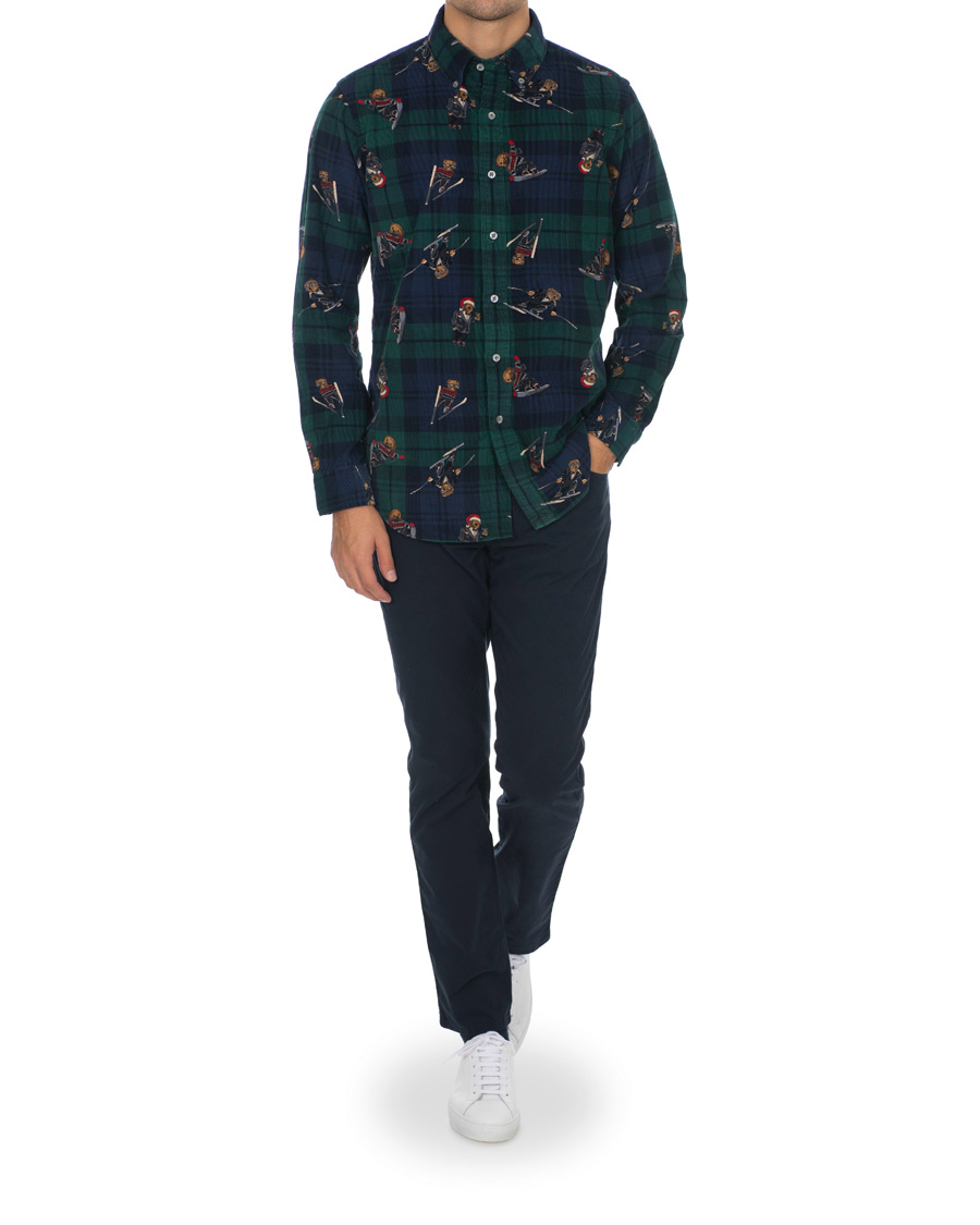 Herren | Hemden | Polo Ralph Lauren | Custom Fit Corduroy Bear Shirt Blackwatch