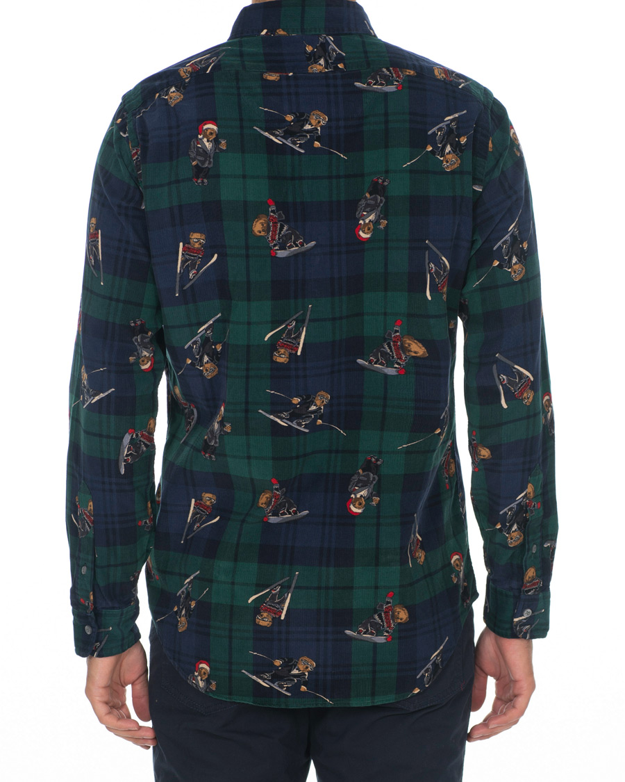 Herren | Hemden | Polo Ralph Lauren | Custom Fit Corduroy Bear Shirt Blackwatch