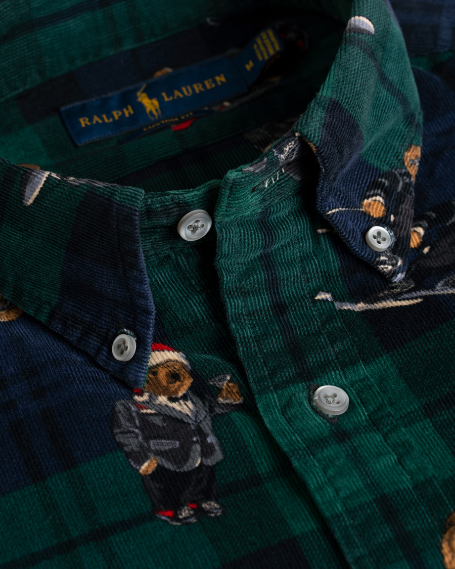 Herren | Hemden | Polo Ralph Lauren | Custom Fit Corduroy Bear Shirt Blackwatch