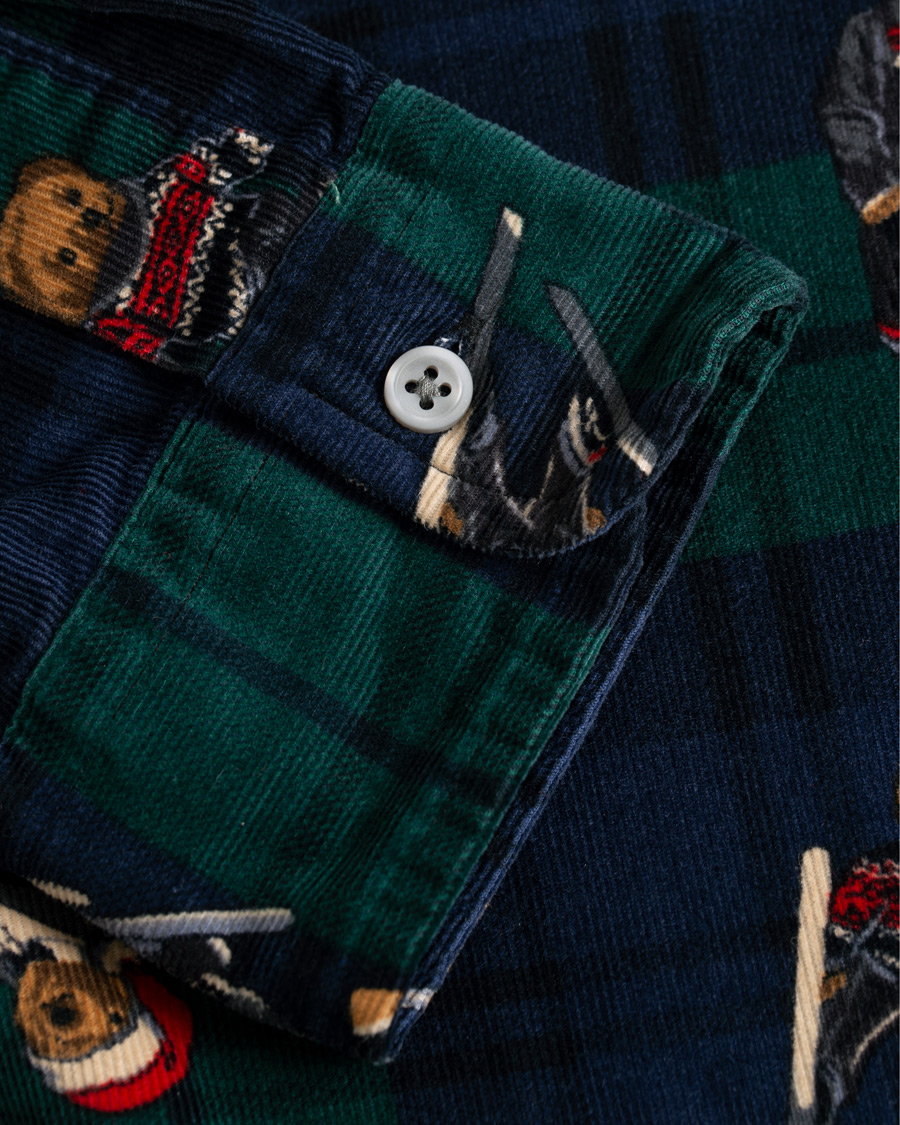 Herren | Hemden | Polo Ralph Lauren | Custom Fit Corduroy Bear Shirt Blackwatch