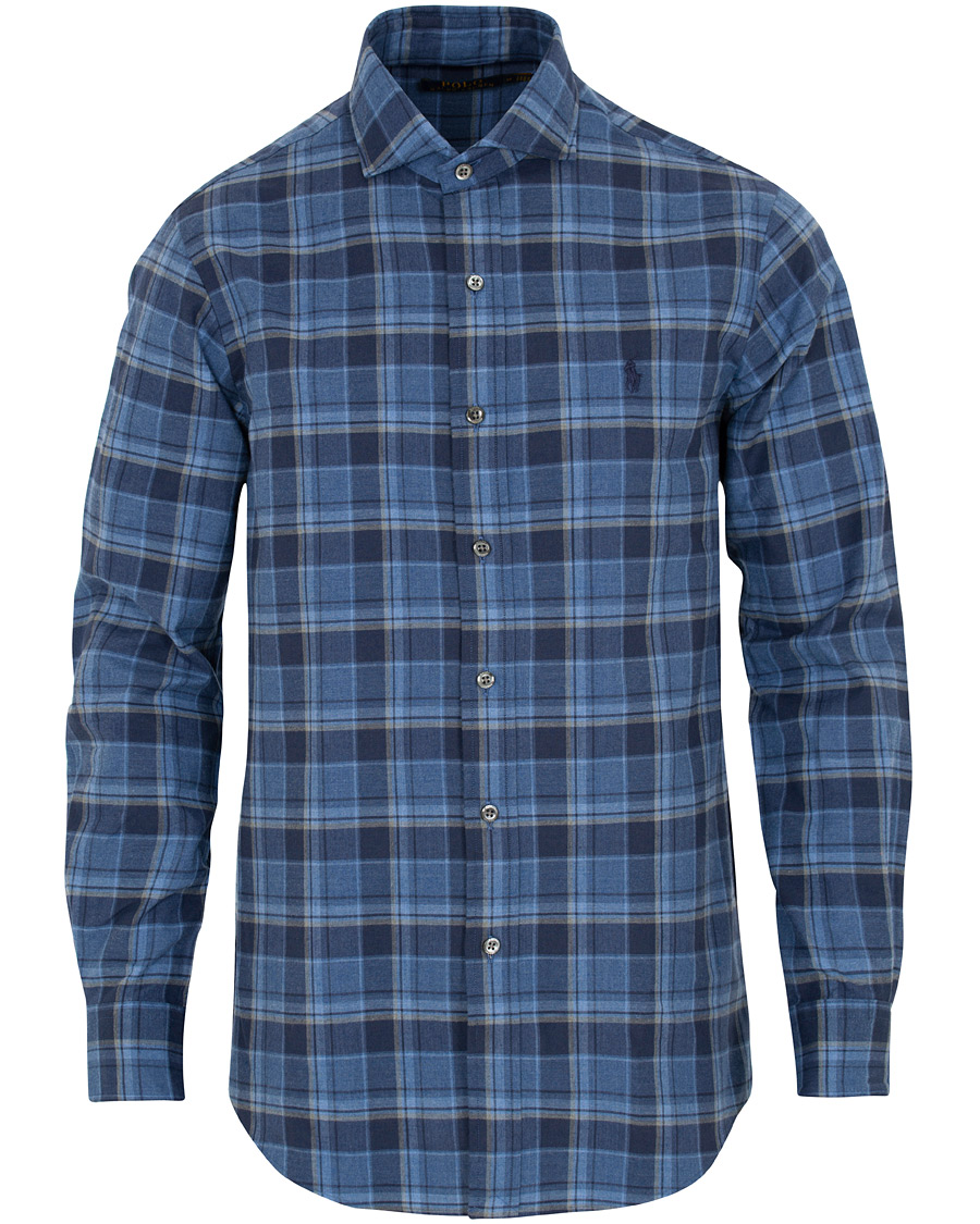 Polo Ralph Lauren Custom Fit Flannel Check Shirt Blue bei CareOfCarl.de
