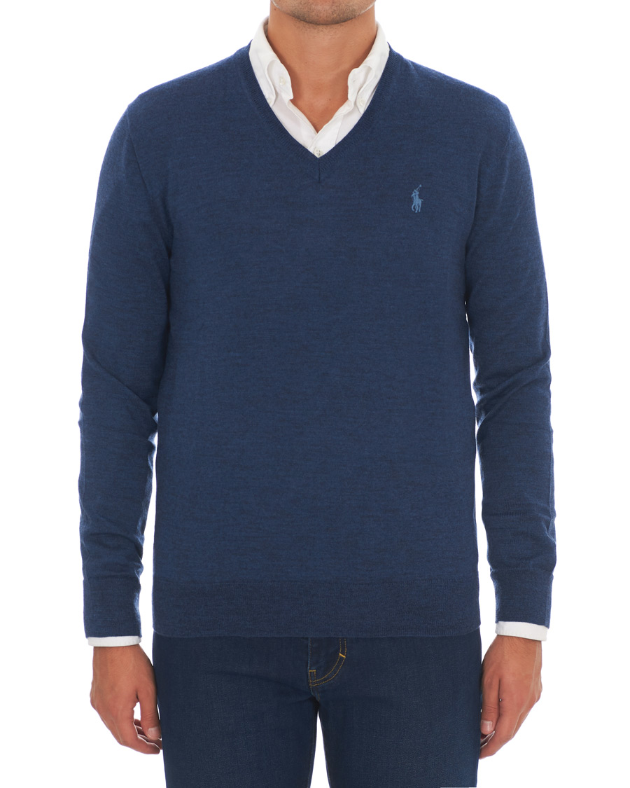 Herren | Pullover | Polo Ralph Lauren | Merino V Neck Pullover Blue