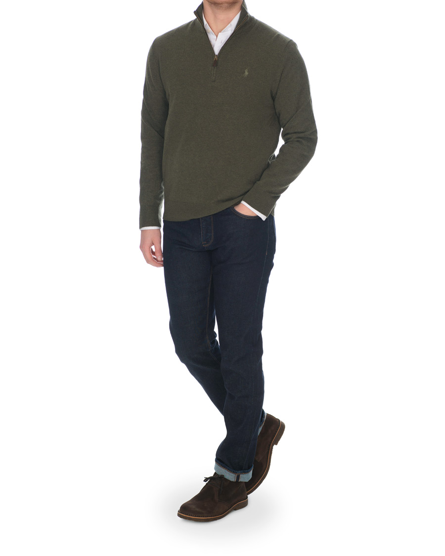 Herren | Pullover | Polo Ralph Lauren | Merino Half Zip Olive