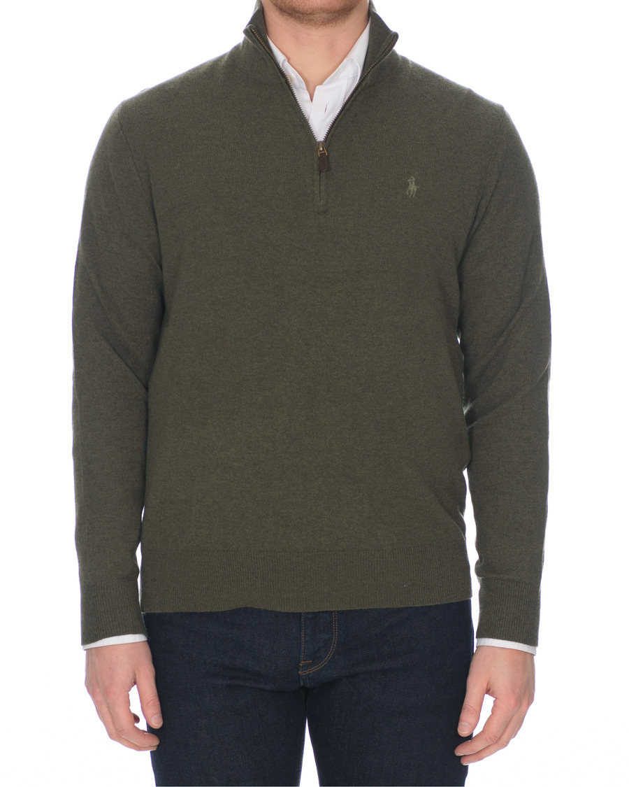 Herren | Pullover | Polo Ralph Lauren | Merino Half Zip Olive