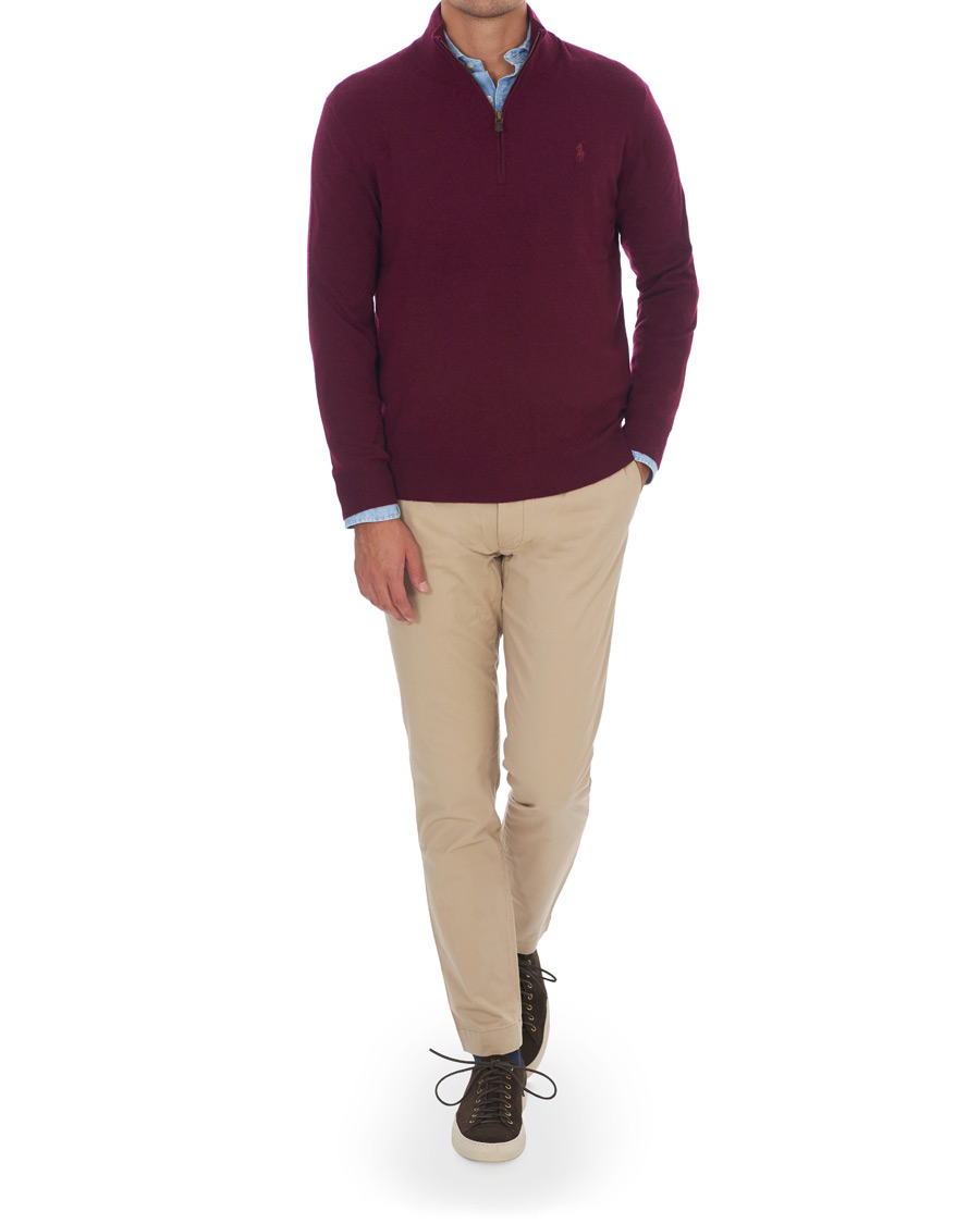 Herren | Pullover | Polo Ralph Lauren | Merino Half Zip Burgundy