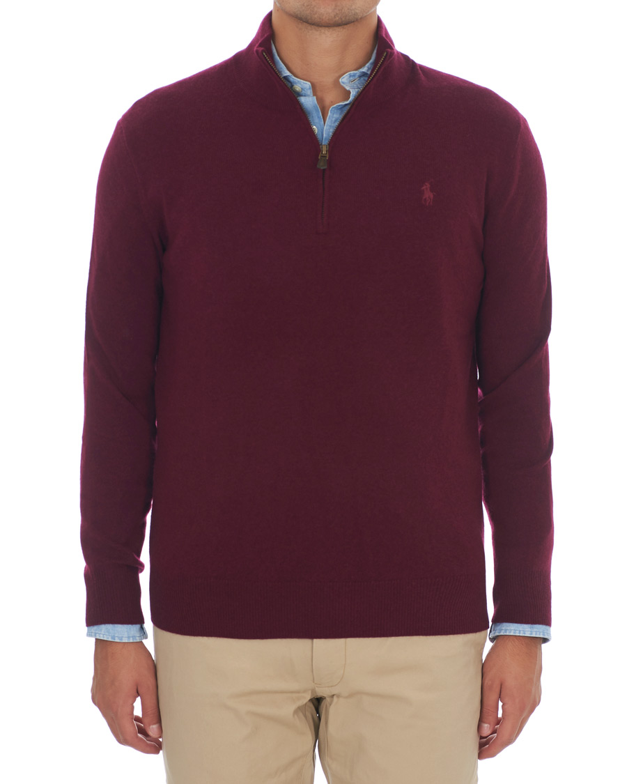 Herren | Pullover | Polo Ralph Lauren | Merino Half Zip Burgundy