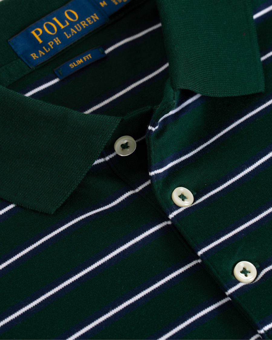Herren | Poloshirts | Polo Ralph Lauren | Pima Luxury Stripe Polo Green/White