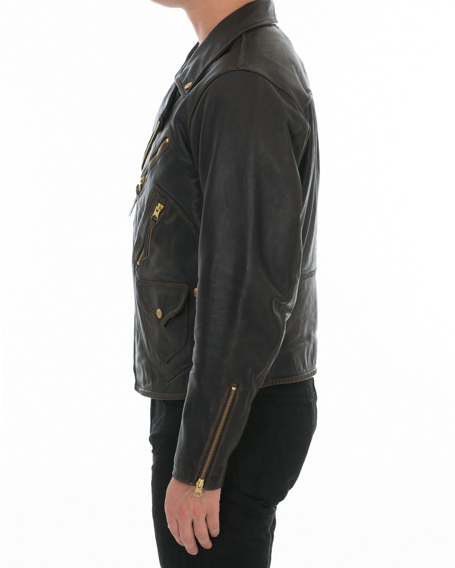 RRL Marshall Leather Jacket Vintage Black