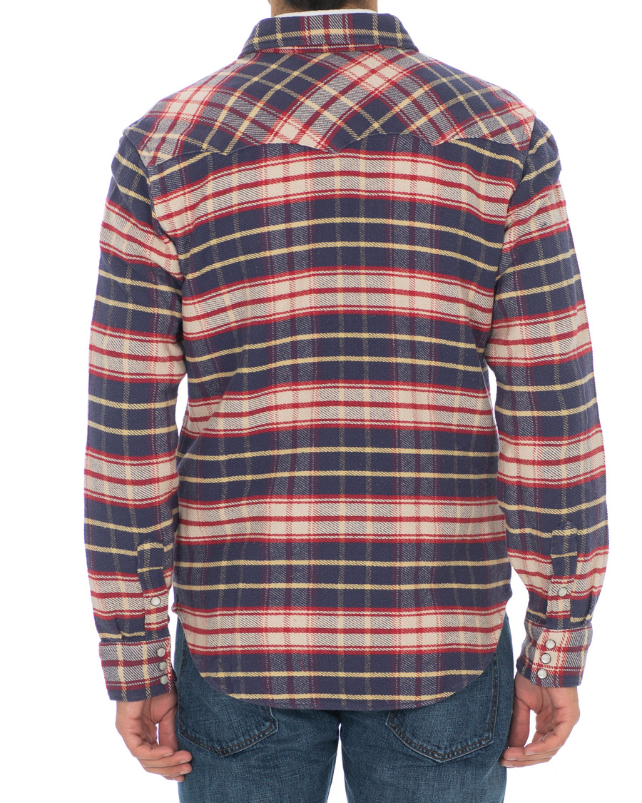 Herren | Hemden | RRL | Buffalo Western Flannel Shirt Navy/Red Plaid