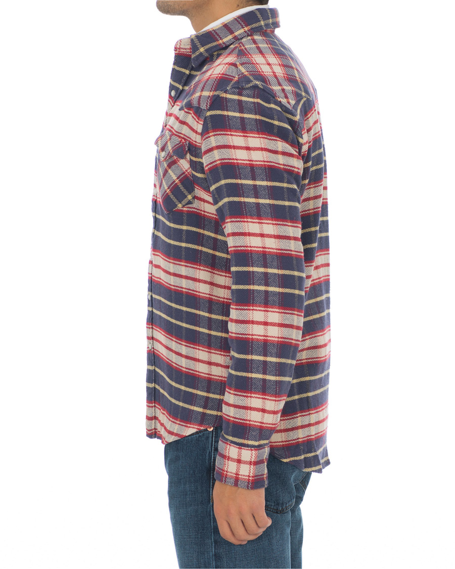 Herren | Hemden | RRL | Buffalo Western Flannel Shirt Navy/Red Plaid