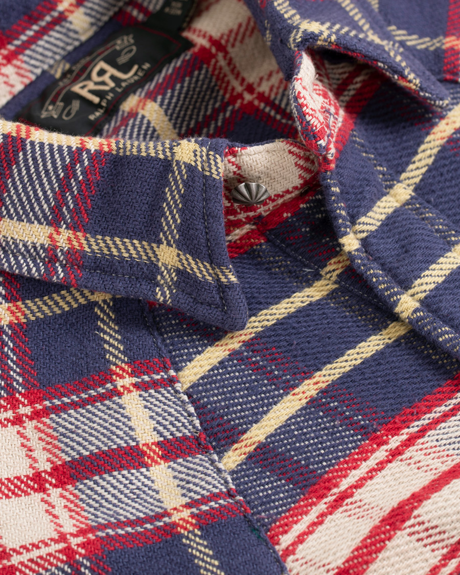 Herren | Hemden | RRL | Buffalo Western Flannel Shirt Navy/Red Plaid