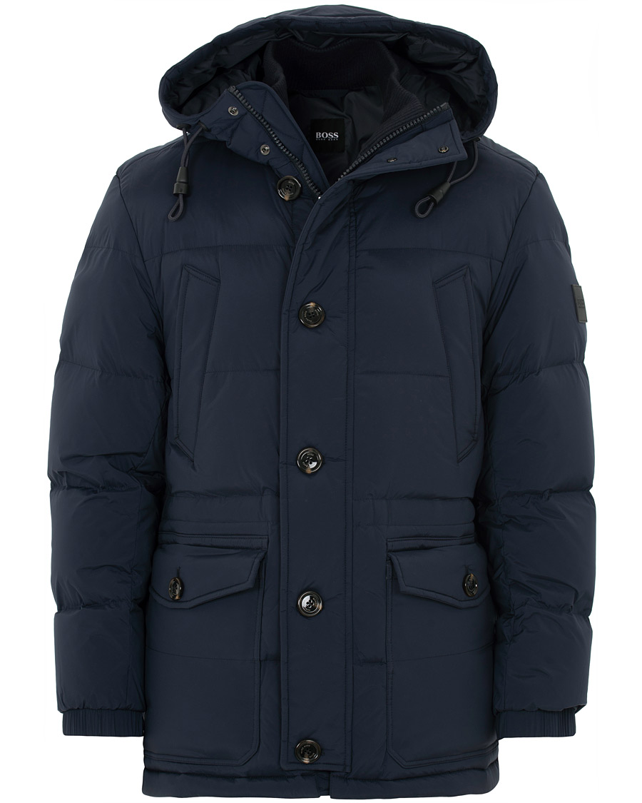 Herren | Jacken | BOSS BLACK | BOSS Delario Stretch Hooded Jacket Navy