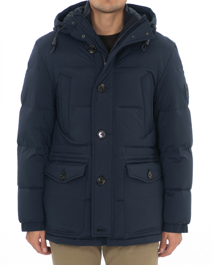 Herren | Jacken | BOSS BLACK | BOSS Delario Stretch Hooded Jacket Navy