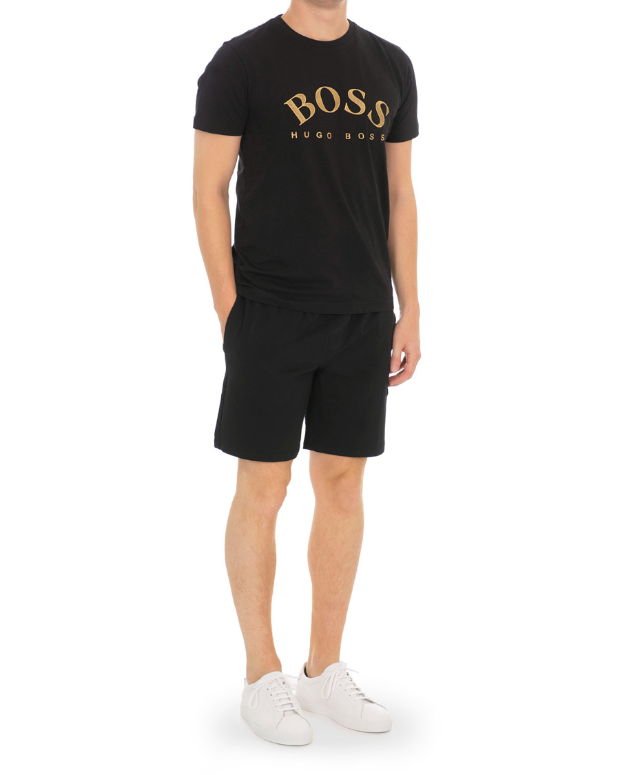 Herren | T-Shirts | BOSS GREEN | BOSS Athleisure Logo Crew Neck Tee Black/Gold