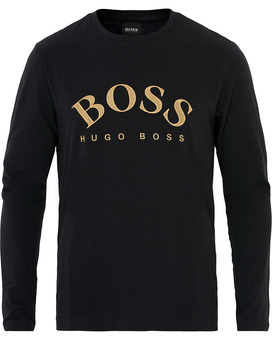 Herren | T-Shirts | BOSS GREEN | BOSS Athleisure Togn Long Sleeve Tee Black/Gold