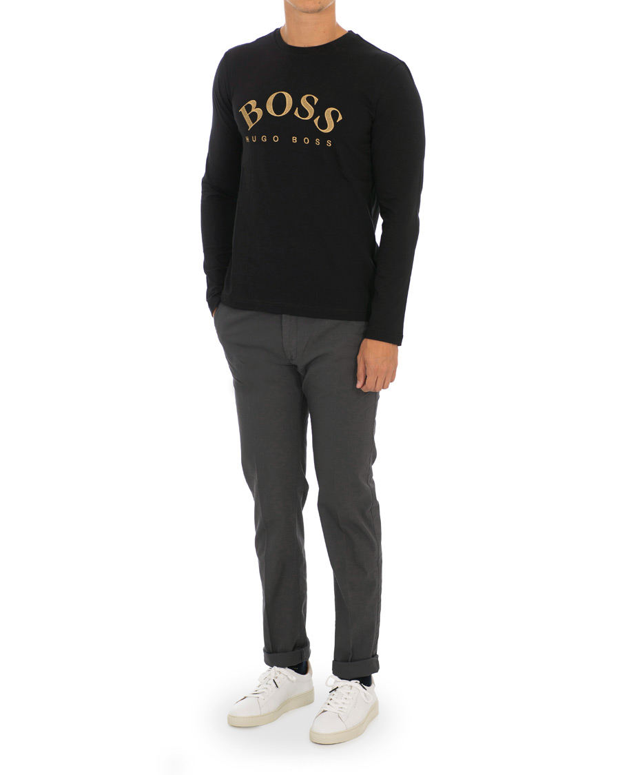 Herren | T-Shirts | BOSS GREEN | BOSS Athleisure Togn Long Sleeve Tee Black/Gold