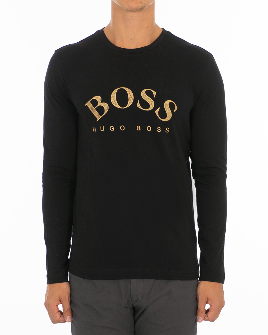 Herren | T-Shirts | BOSS GREEN | BOSS Athleisure Togn Long Sleeve Tee Black/Gold