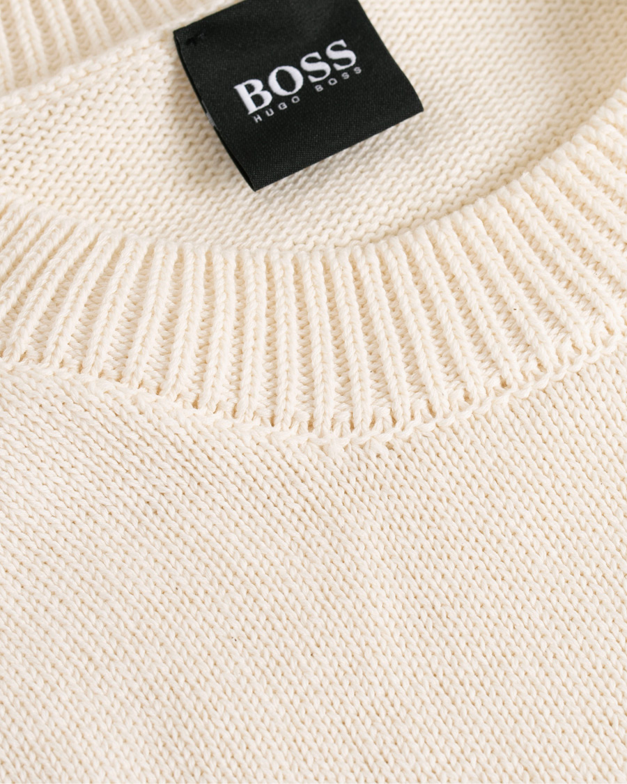 Herren | Pullover | BOSS ORANGE | BOSS Casual Kamiscos Recylced Cotton Blend Crew Neck Cloud Cream
