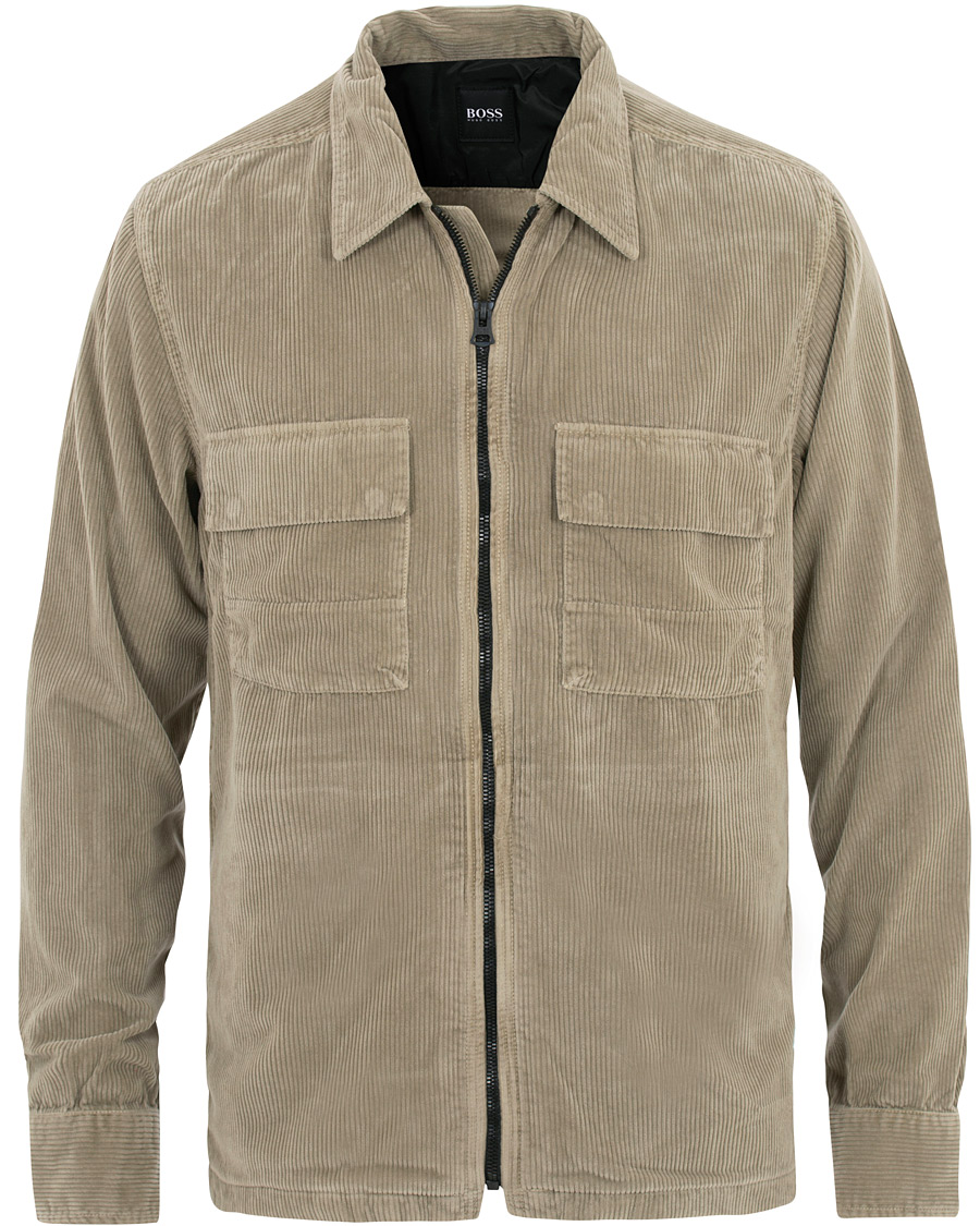 Herren | Hemden | BOSS ORANGE | BOSS Casual Lovel Corduroy Zip Overshirt Medium Beige