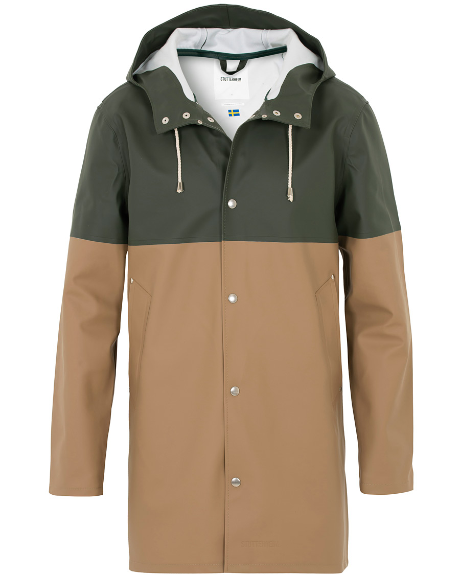 Herren | Jacken | Stutterheim | Stockholm Blocked Raincoat Green/Brown