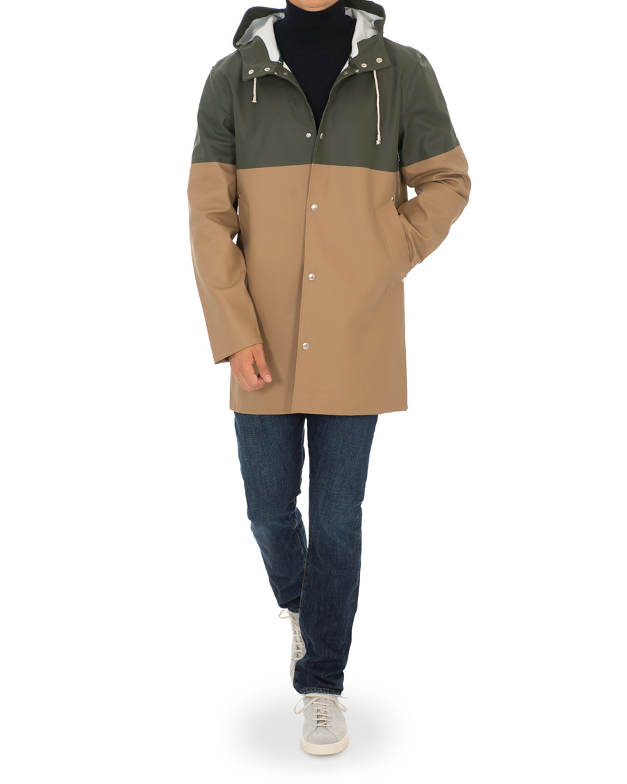 Herren | Jacken | Stutterheim | Stockholm Blocked Raincoat Green/Brown