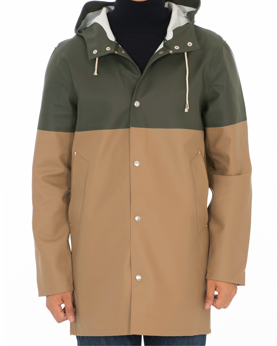 Herren | Jacken | Stutterheim | Stockholm Blocked Raincoat Green/Brown