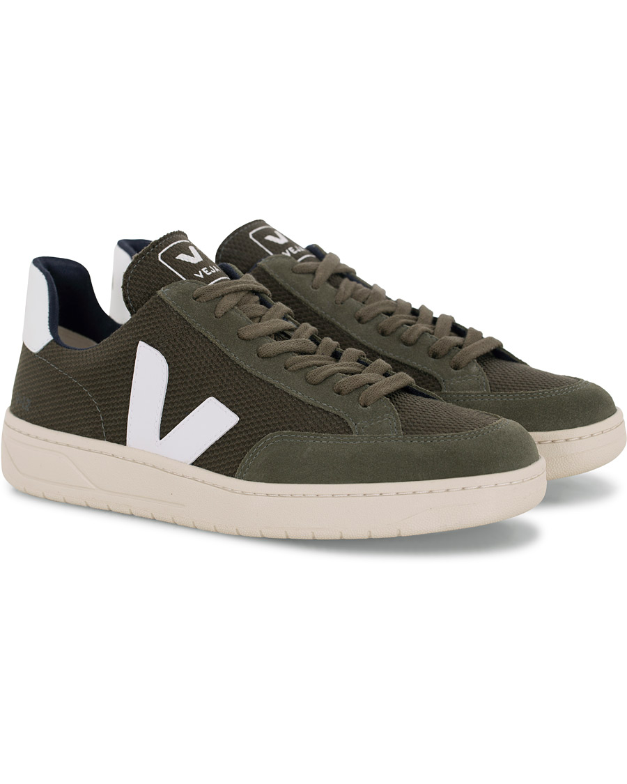 Herren | Veja V-12 Mesh Sneaker Green/White | Veja | V-12 Mesh Sneaker Green/White
