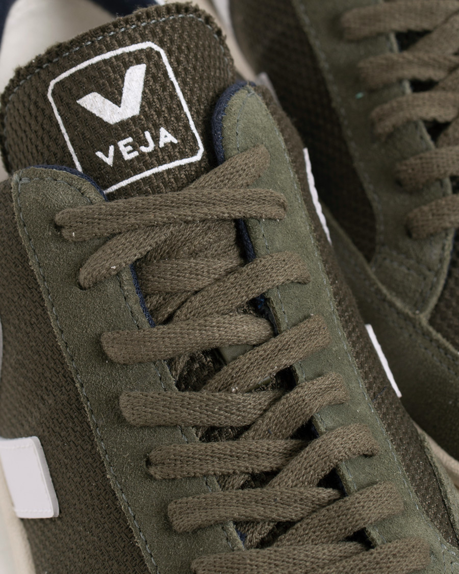 Herren | Veja V-12 Mesh Sneaker Green/White | Veja | V-12 Mesh Sneaker Green/White