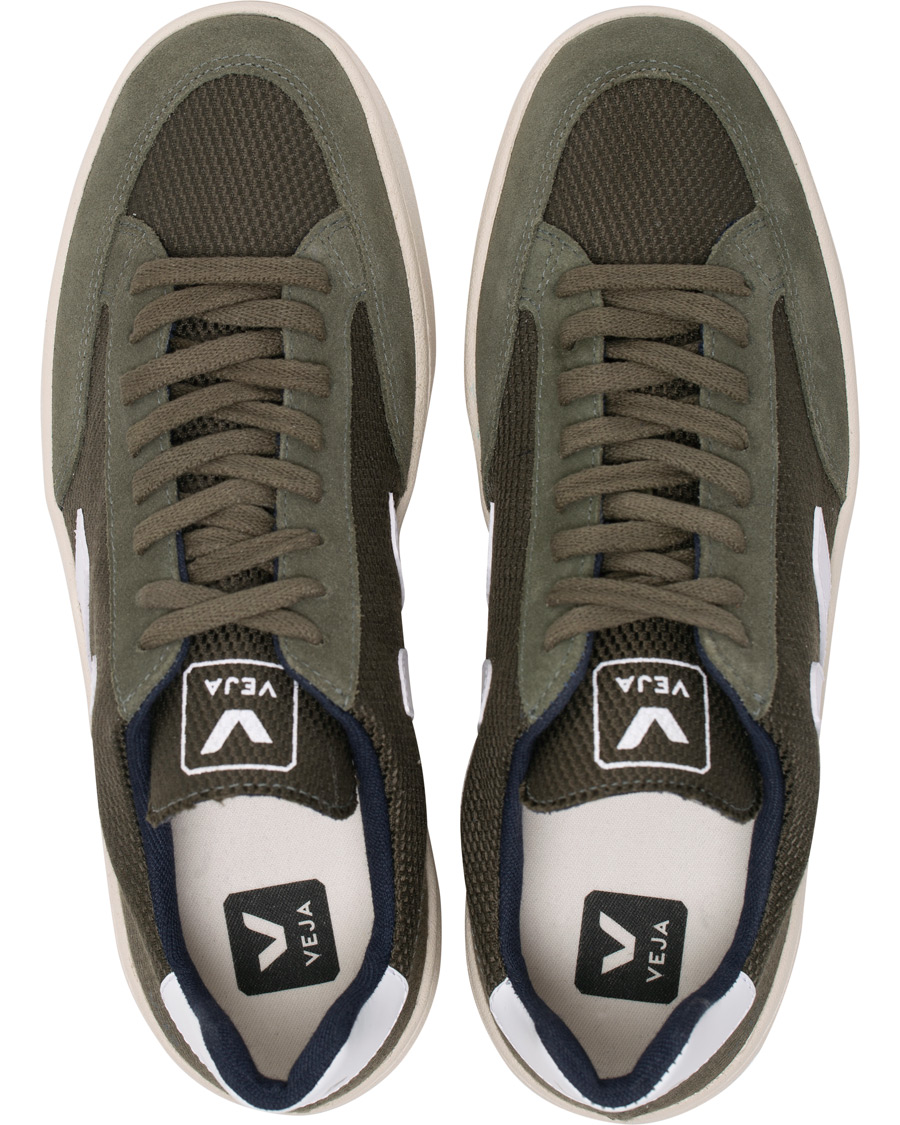 Herren | Veja V-12 Mesh Sneaker Green/White | Veja | V-12 Mesh Sneaker Green/White