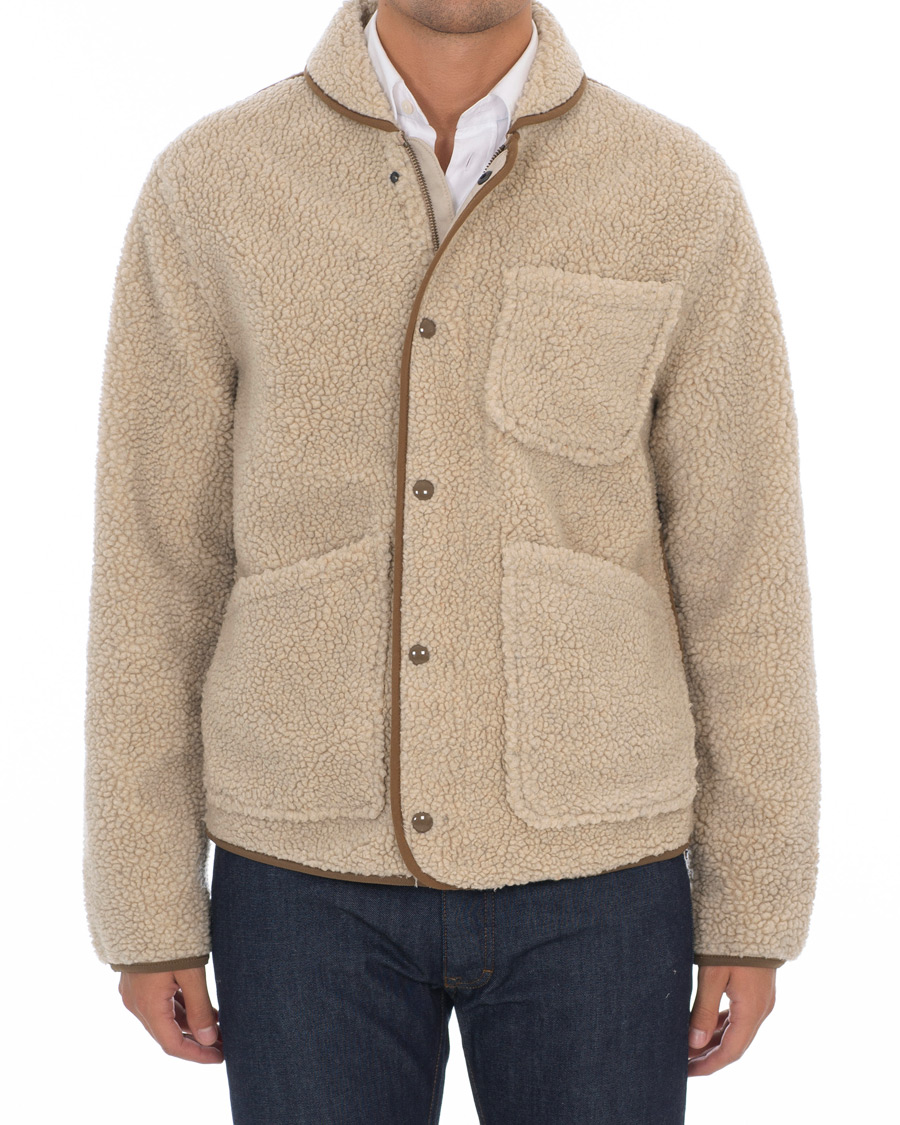 Herren | Jacken | J.Crew | W&B Taped Sherpa Jacket Heather Natural
