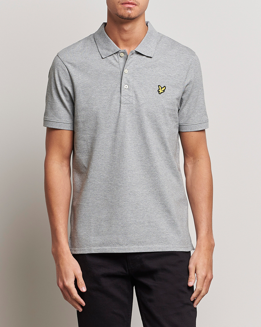 Herren | Lyle & Scott | Lyle & Scott | Plain Polo Shirt Mid Grey Marl