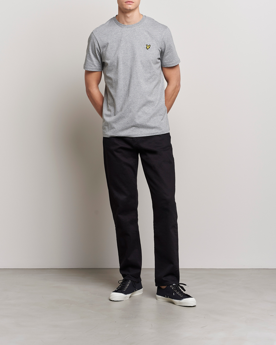 Herren | T-Shirts | Lyle & Scott | Plain Crew Neck Cotton T-Shirt Mid Grey Marl