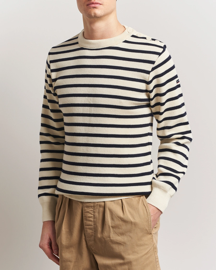 Herren | Pullover | Armor-lux | Fouesnant Classic Sweater Nature/Rich Navy