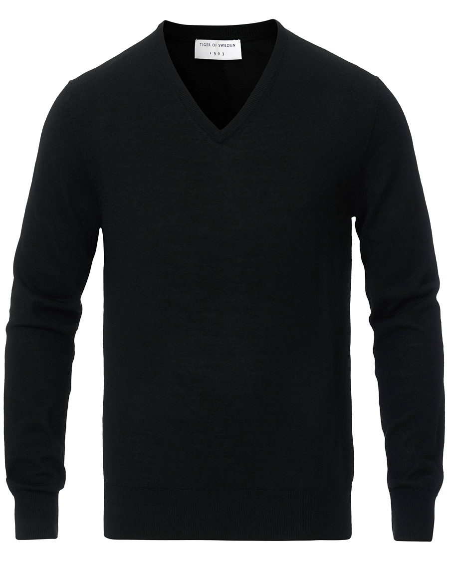 Herren | Pullover | Tiger of Sweden | Rael V-Neck Pullover Black