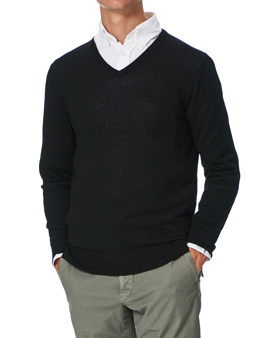 Herren | Pullover | Tiger of Sweden | Rael V-Neck Pullover Black
