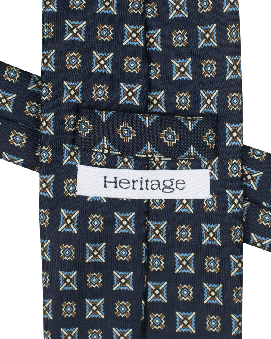 Herren | E. Marinella Printed Silk Tie 8 cm Navy | E. Marinella | Printed Silk Tie 8 cm Navy