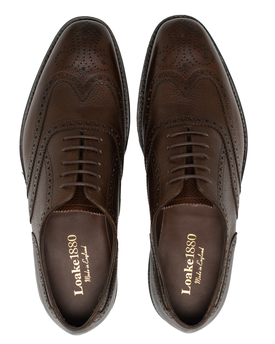 Herren | Loake 1880 Buckingham Brogue Dark Brown Grain Calf | Loake 1880 | Buckingham Brogue Dark Brown Grain Calf