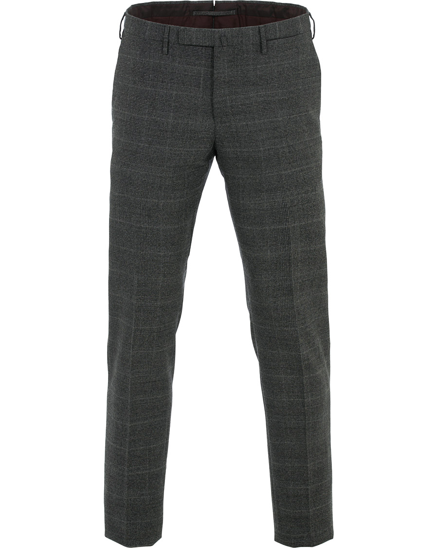 Herren | Hosen | Incotex | Slim Fit Glencheck Wool Trousers Charcoal
