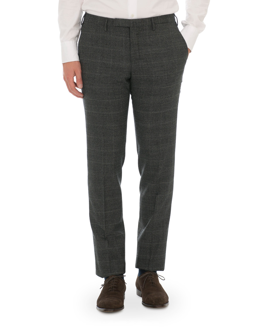 Herren | Hosen | Incotex | Slim Fit Glencheck Wool Trousers Charcoal