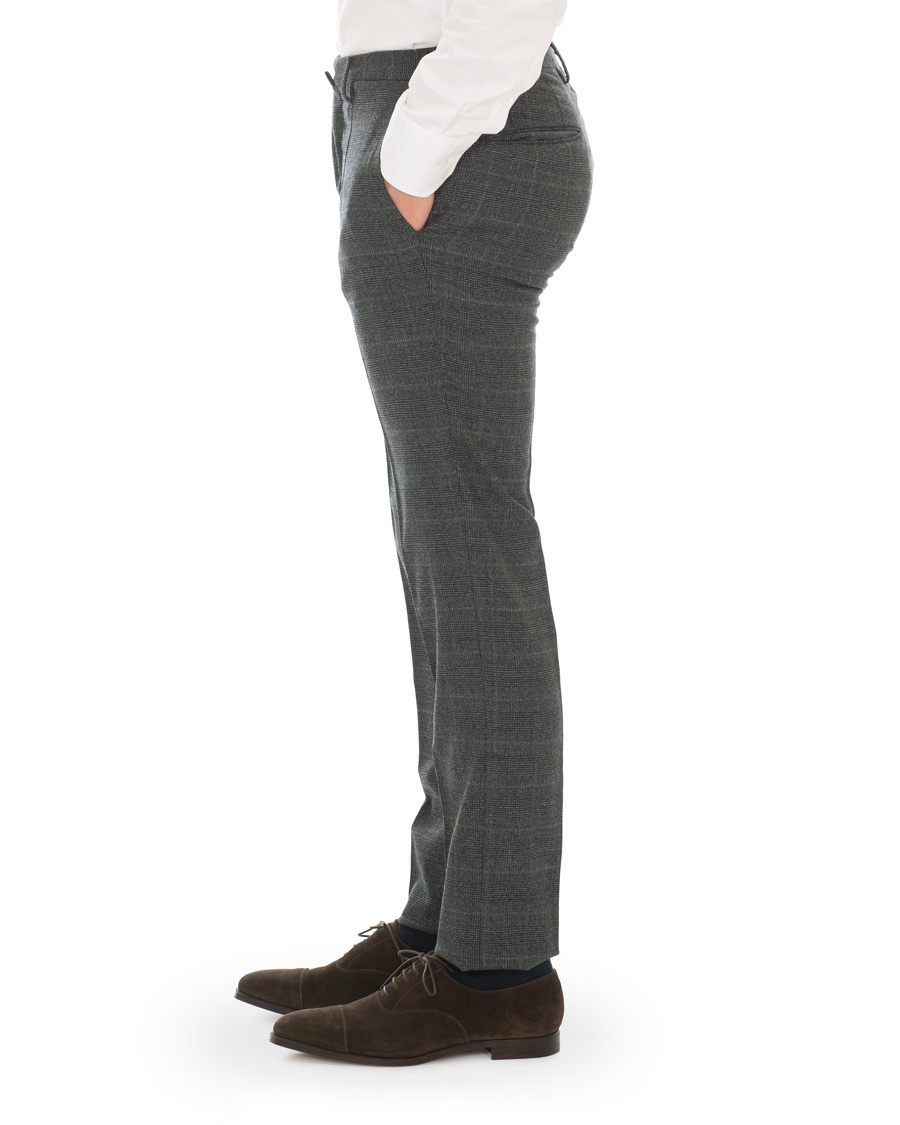 Herren | Hosen | Incotex | Slim Fit Glencheck Wool Trousers Charcoal