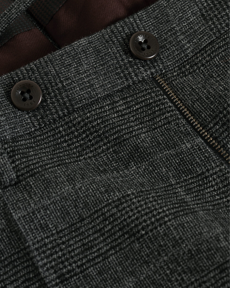 Herren | Hosen | Incotex | Slim Fit Glencheck Wool Trousers Charcoal