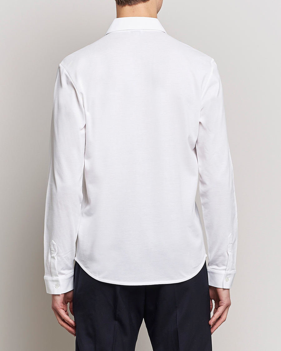 Herren | Hemden | Sunspel | Long Sleeve Pique Shirt White