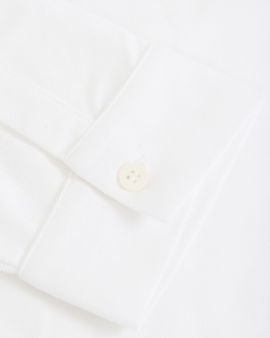 Herren | Hemden | Sunspel | Long Sleeve Pique Shirt White