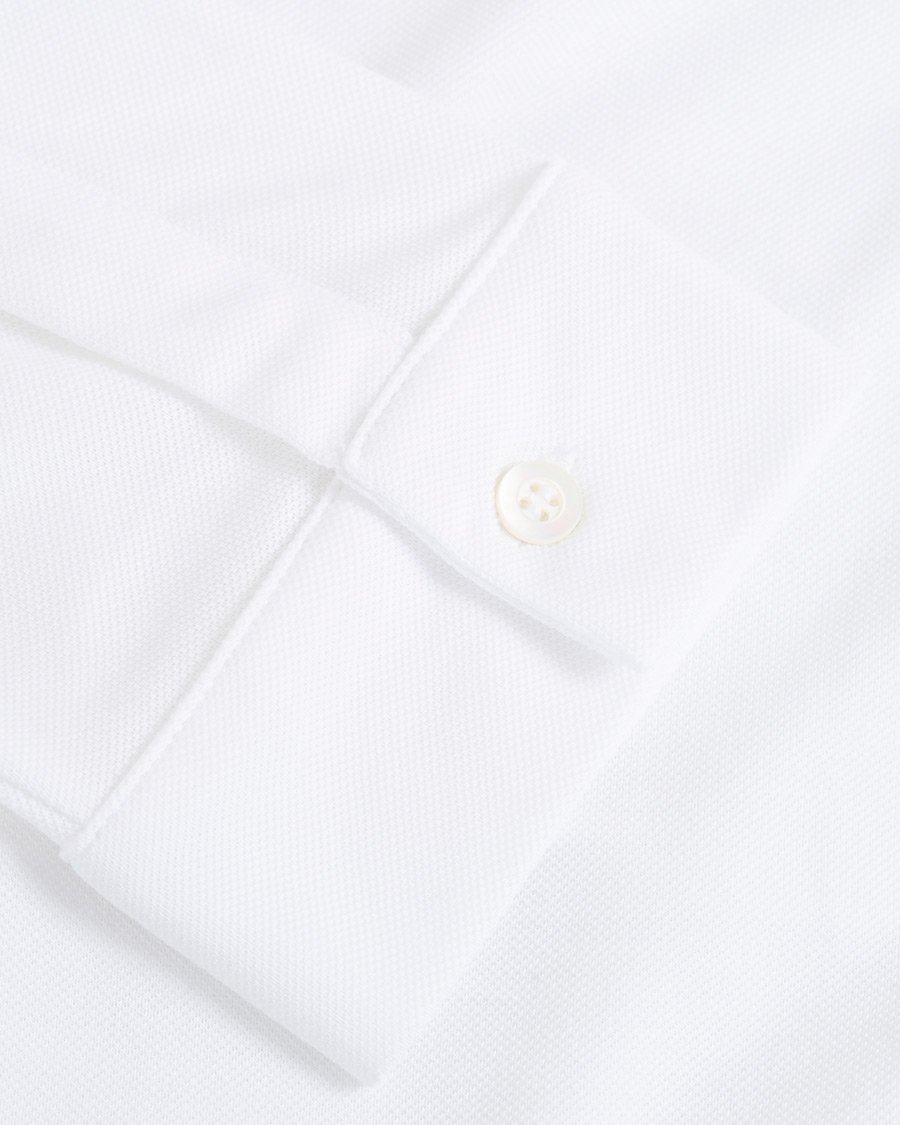 Herren | Hemden | Sunspel | Long Sleeve Pique Shirt White