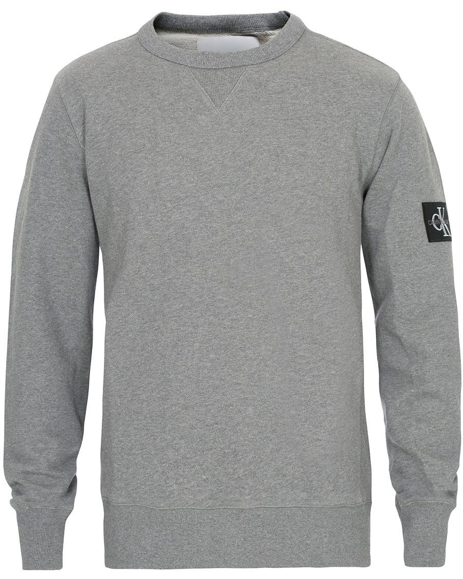 Herren | Pullover | Calvin Klein Jeans | Monogram Sleeve Badge Sweatshirt Mid Grey Heather