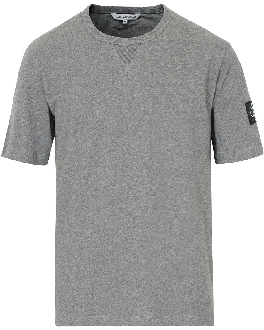 Herren | T-Shirts | Calvin Klein Jeans | Monogram Sleeve Badge Tee Mid Grey Heather