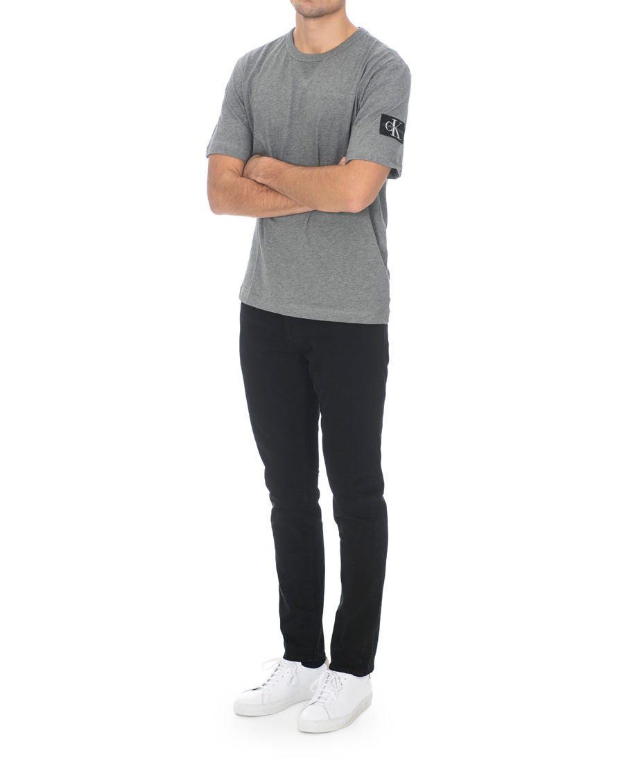 Herren | T-Shirts | Calvin Klein Jeans | Monogram Sleeve Badge Tee Mid Grey Heather