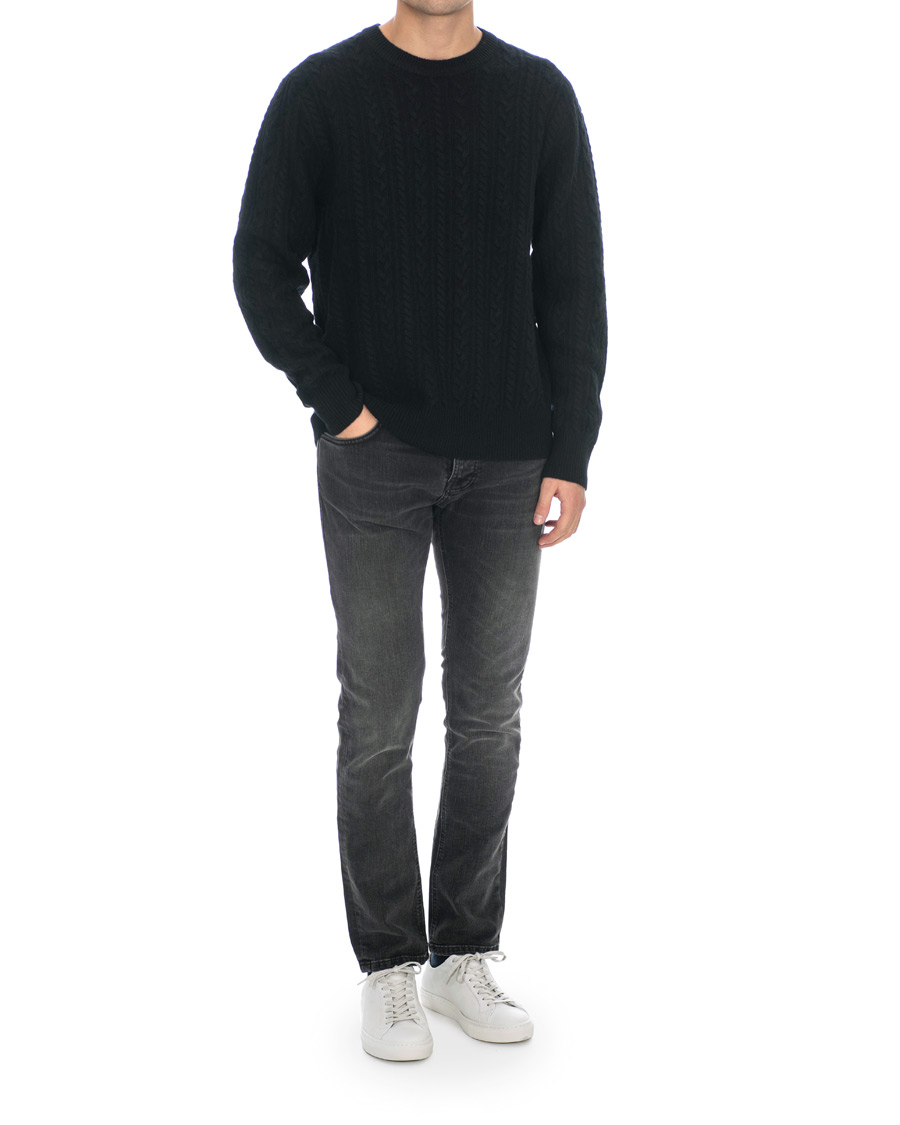 Herren | Pullover | J.Lindeberg | Gregor Soft Cable Crew Neck Black