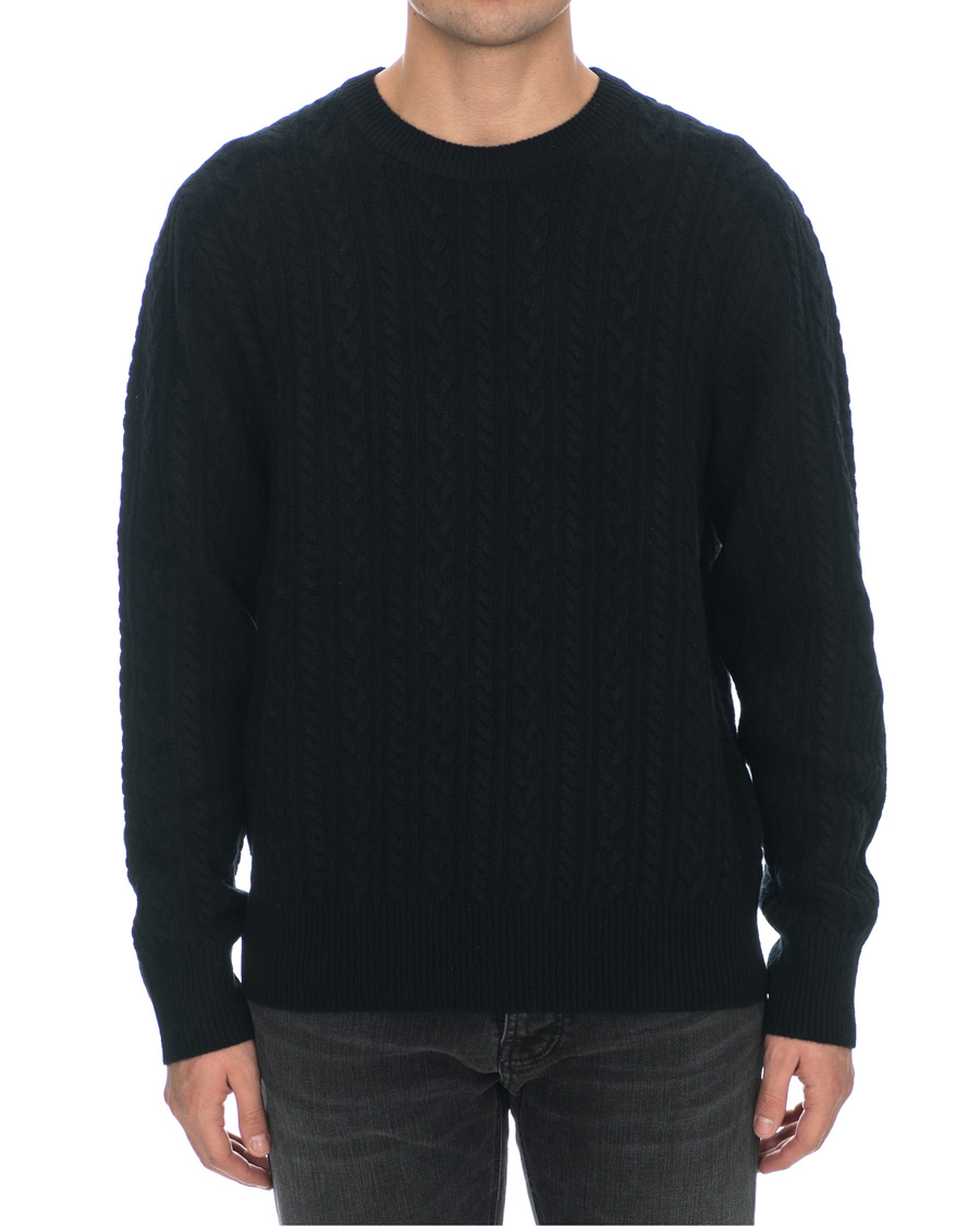 Herren | Pullover | J.Lindeberg | Gregor Soft Cable Crew Neck Black
