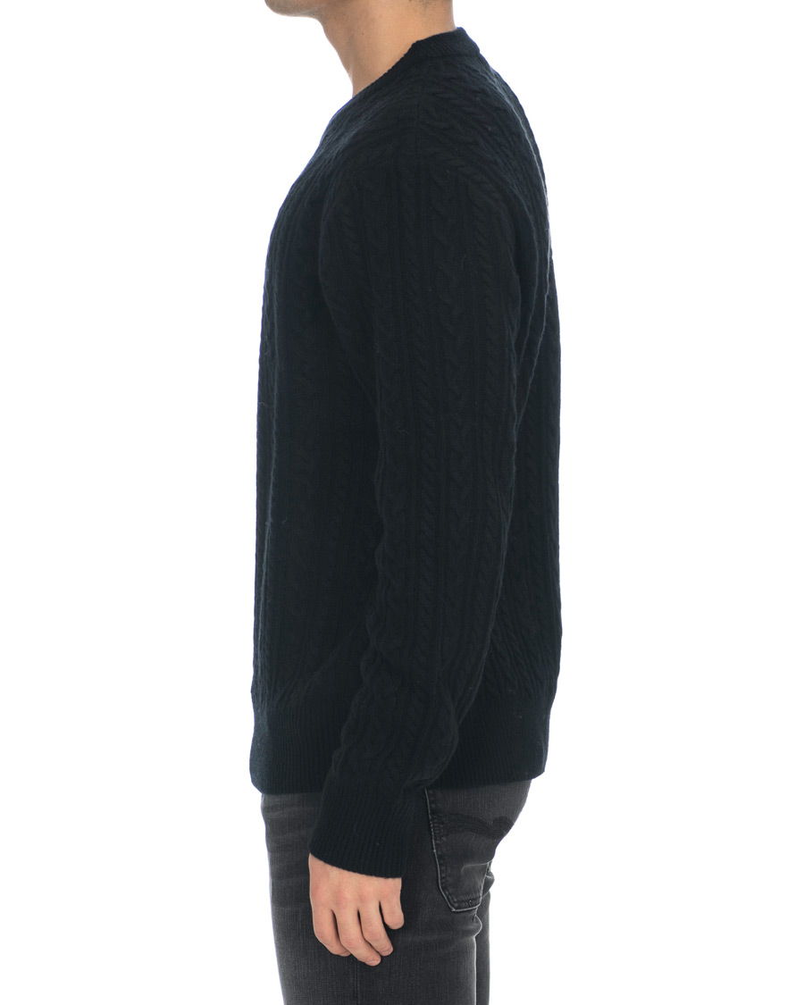 Herren | Pullover | J.Lindeberg | Gregor Soft Cable Crew Neck Black